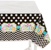 Dream Big Tablecover Graduation Party Tableware, Plastic, 54" x 84", Pack of 3.